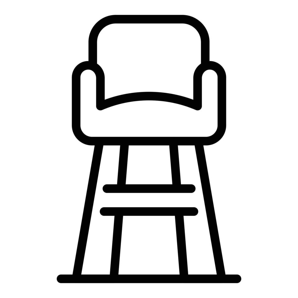 vector de contorno de icono de silla de plástico. taburete de bar