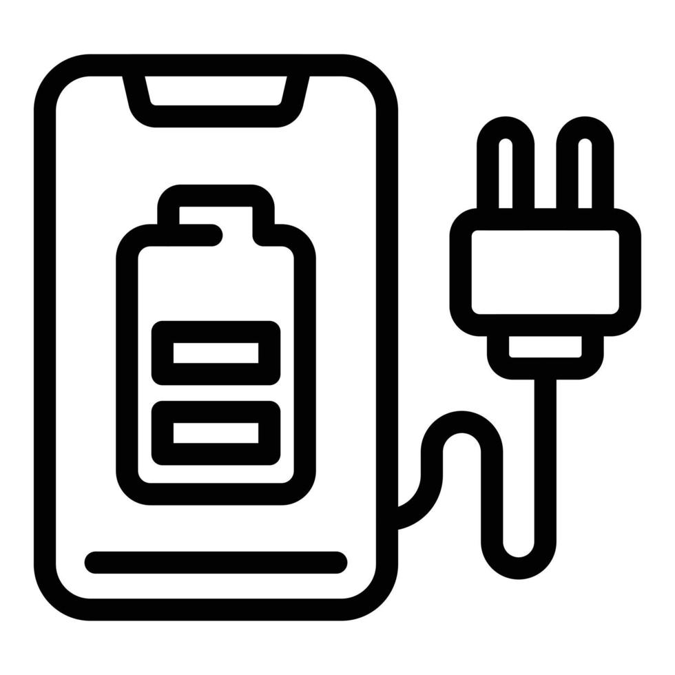 Smartphone charging icon outline vector. Hostel room vector