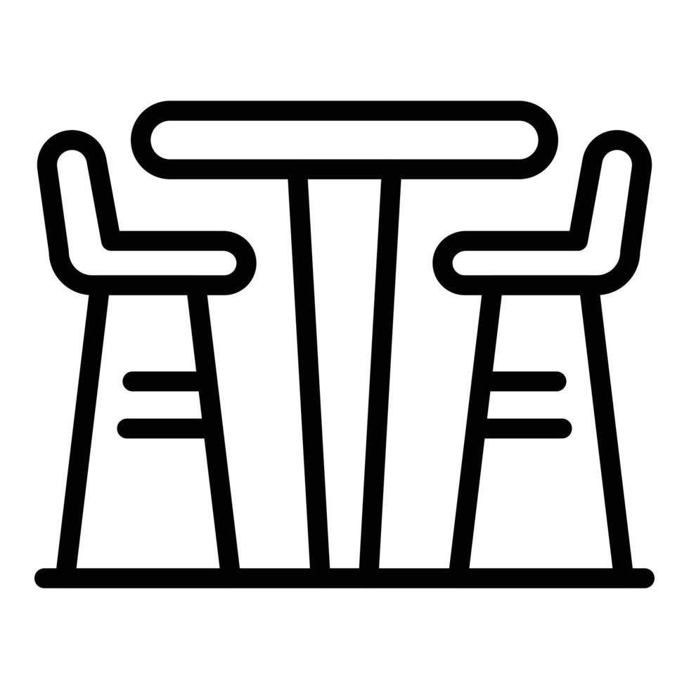 Table bar stool icon outline vector. Modern chair vector