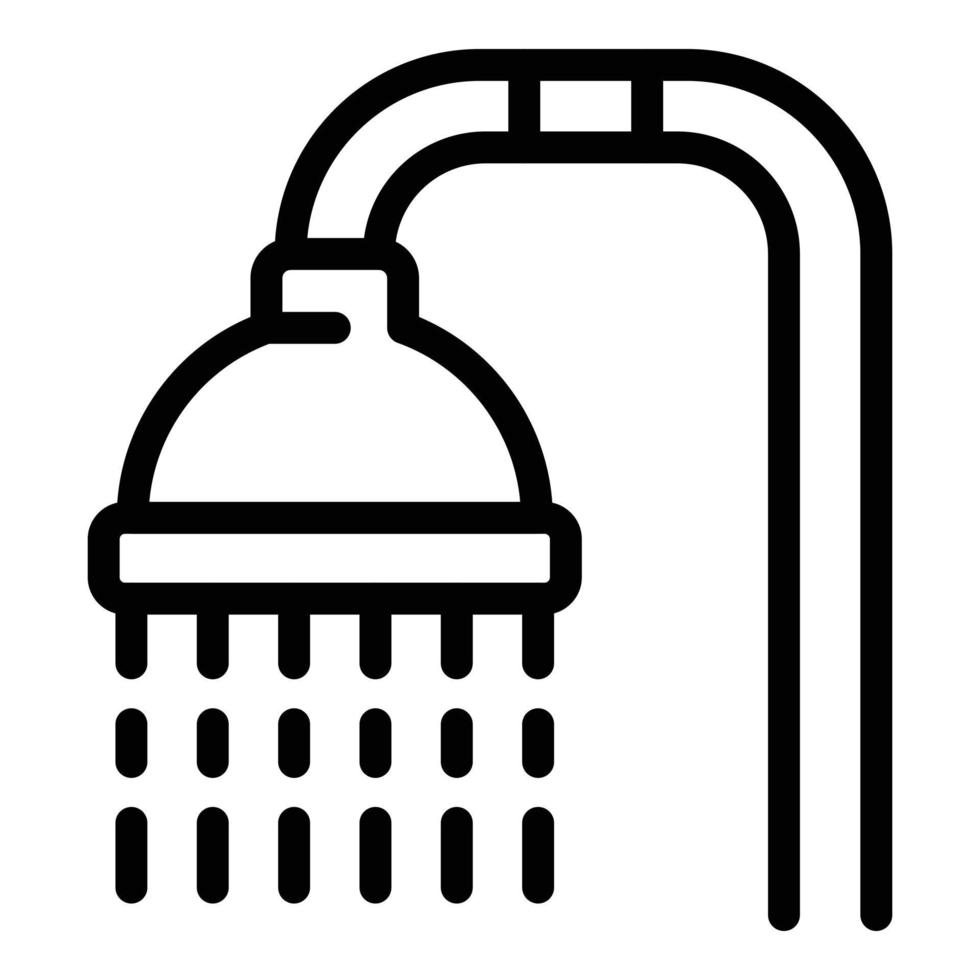 vector de contorno de icono de instalación de ducha. habitación de hotel