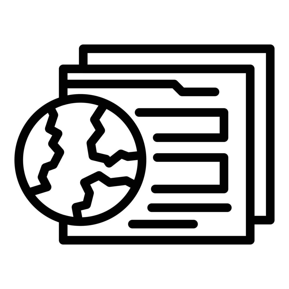 Global web page icon outline vector. Company app vector