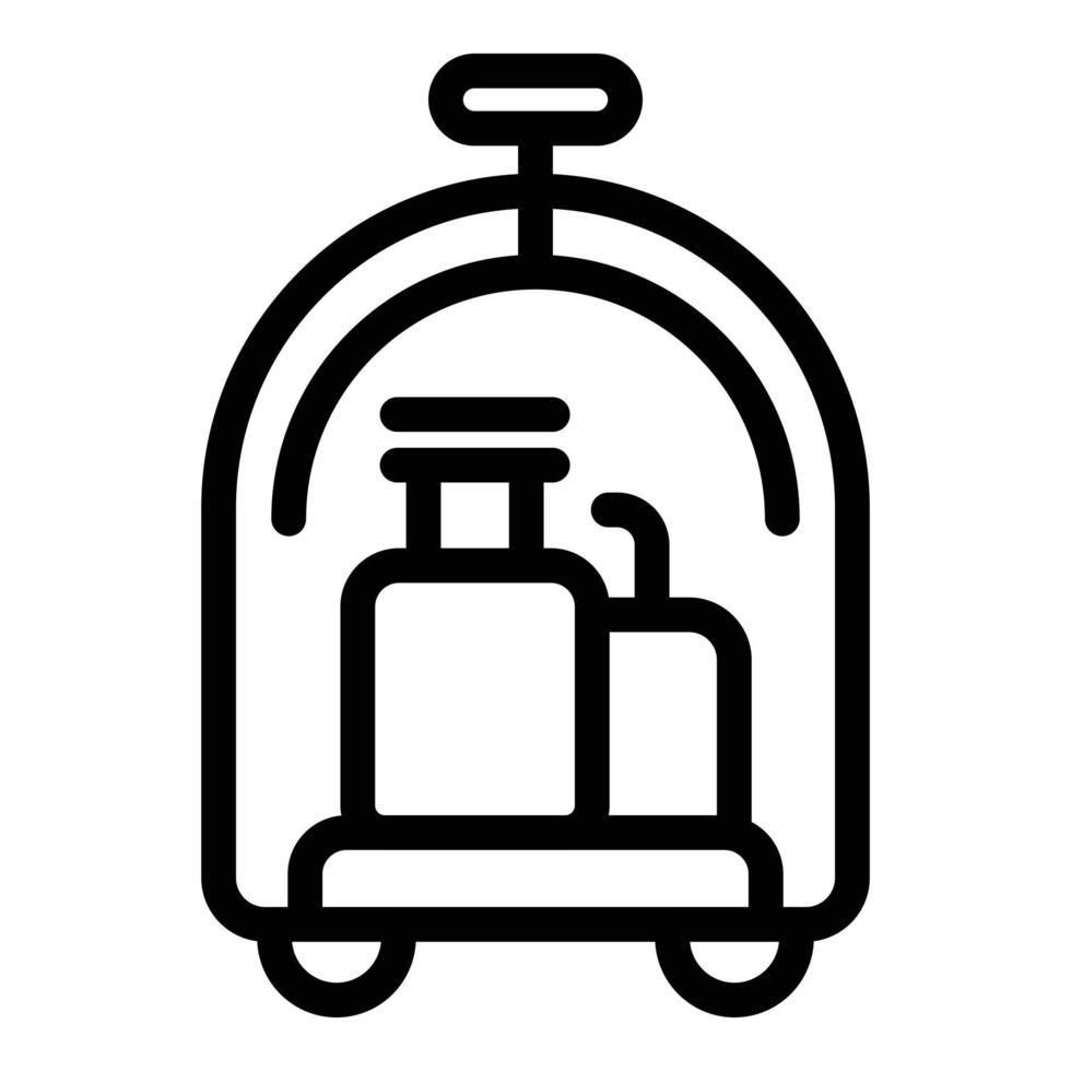 Hotel bag cart icon outline vector. Room facility vector