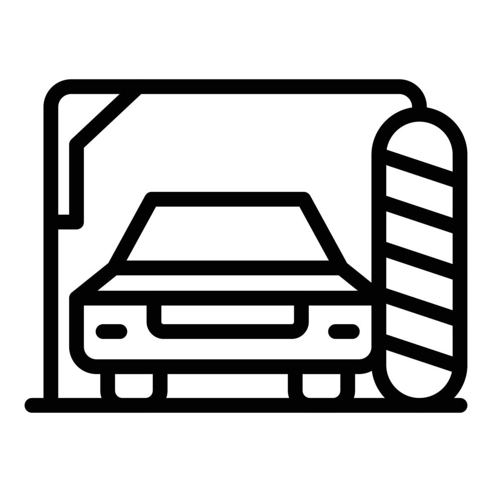 vector de contorno de icono de cepillo automático de coche. presión de lavado