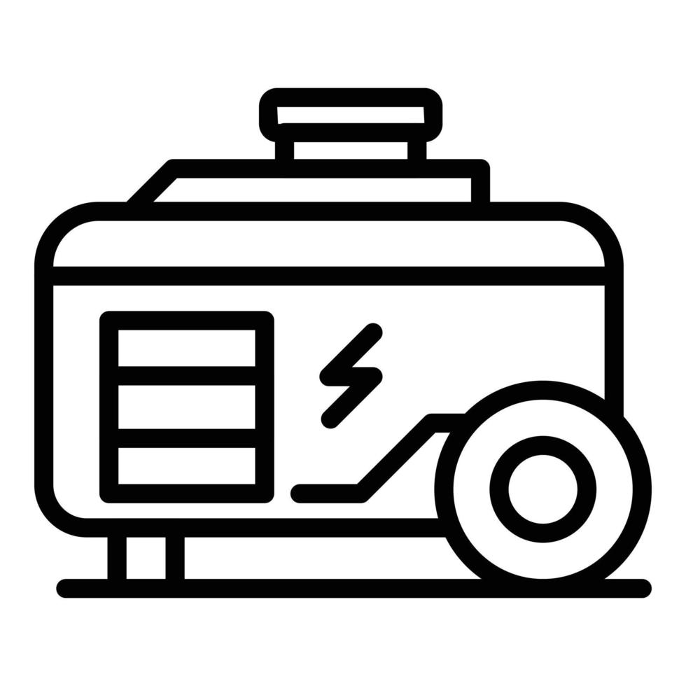 vector de contorno del icono del generador de respaldo. energía eléctrica