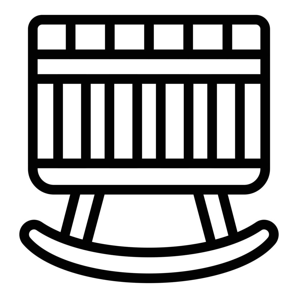 Baby crib icon outline vector. Sleep disorder vector