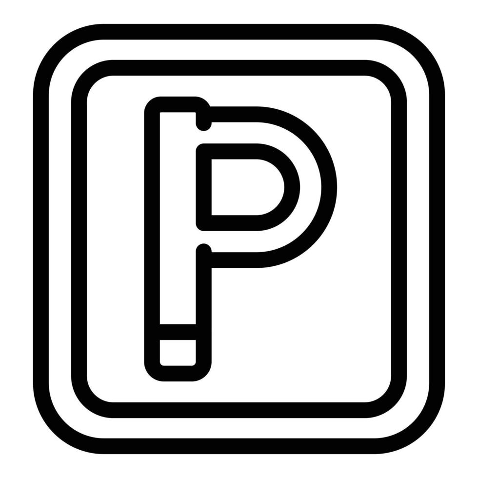 Parking icon outline vector. Hostel facility vector