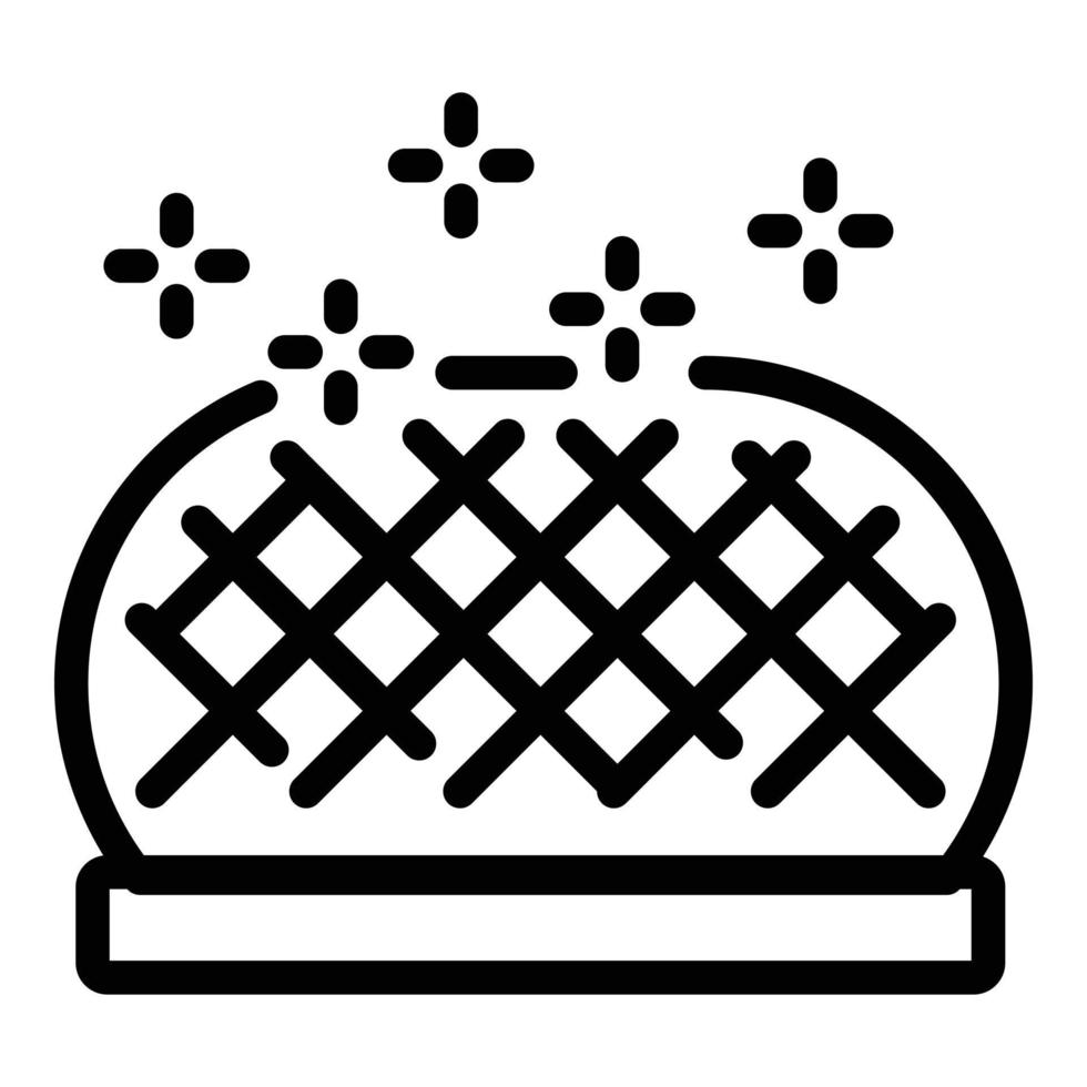 Clean bbq net icon outline vector. Munich skyline vector