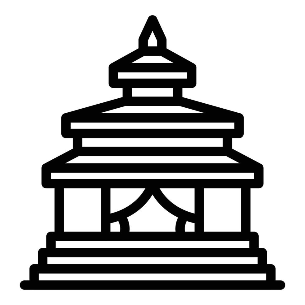 vector de contorno de icono de templo asiático. cultura histórica