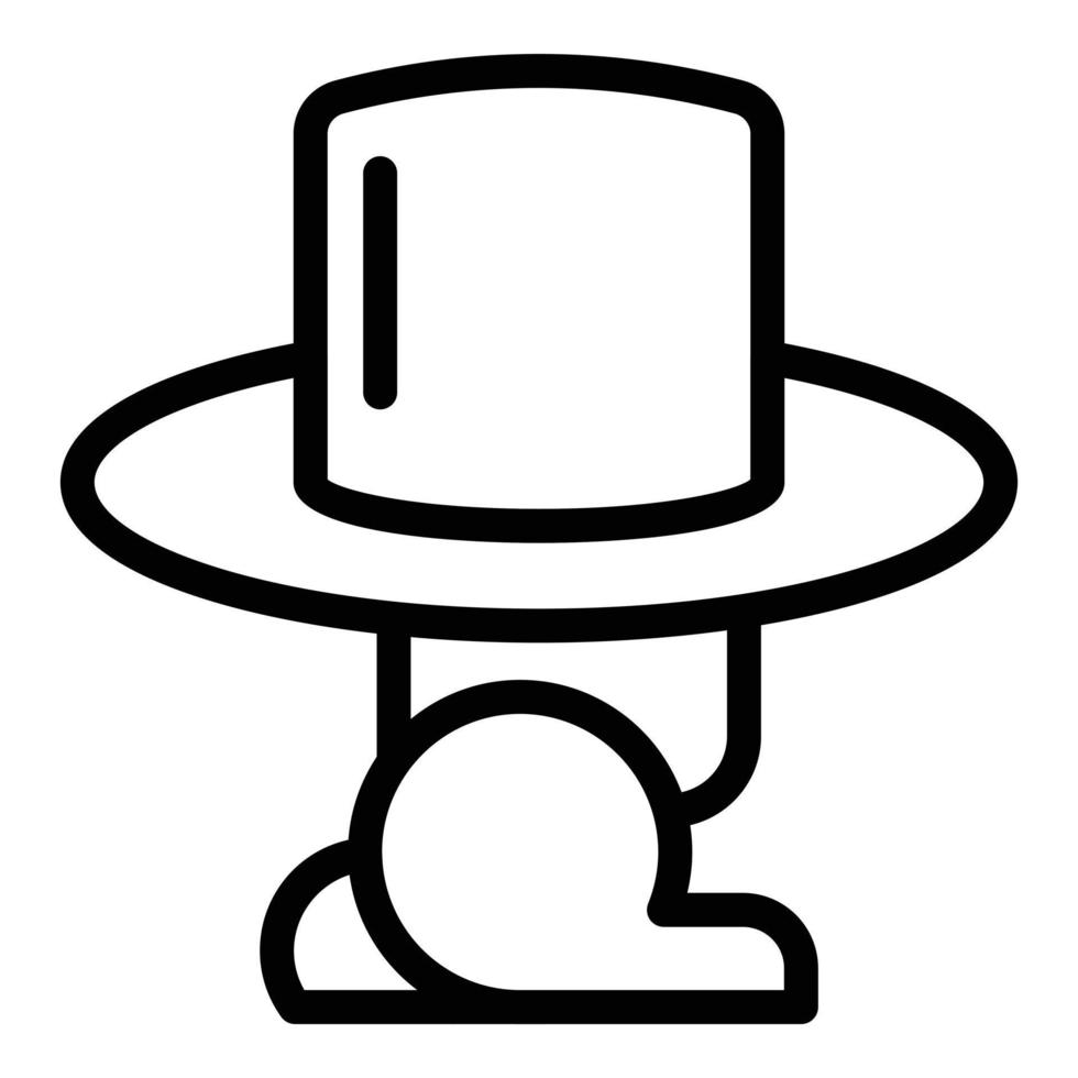 vector de contorno de icono de sombrero de mano de oreja. show de magia