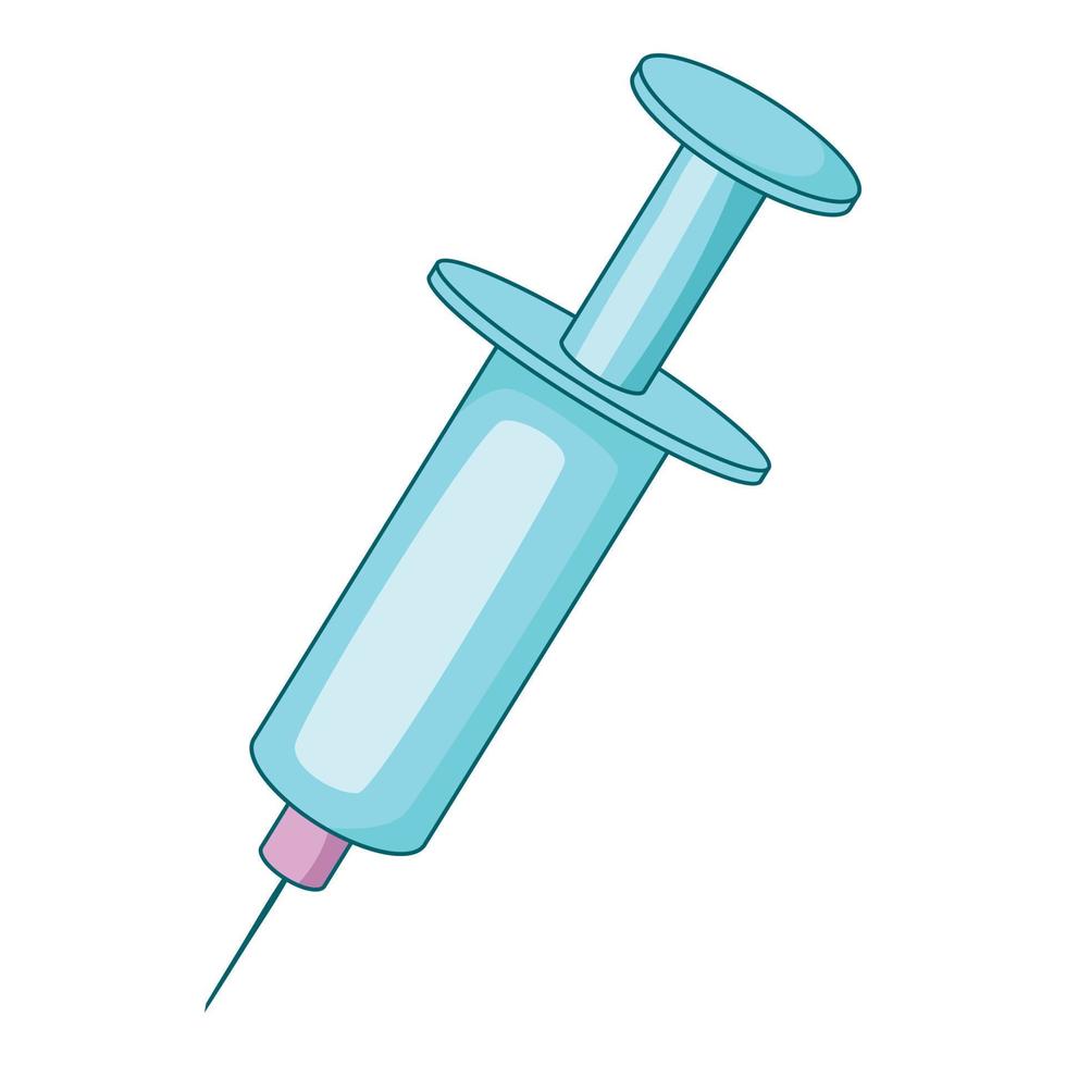 Syringe icon, cartoon style vector