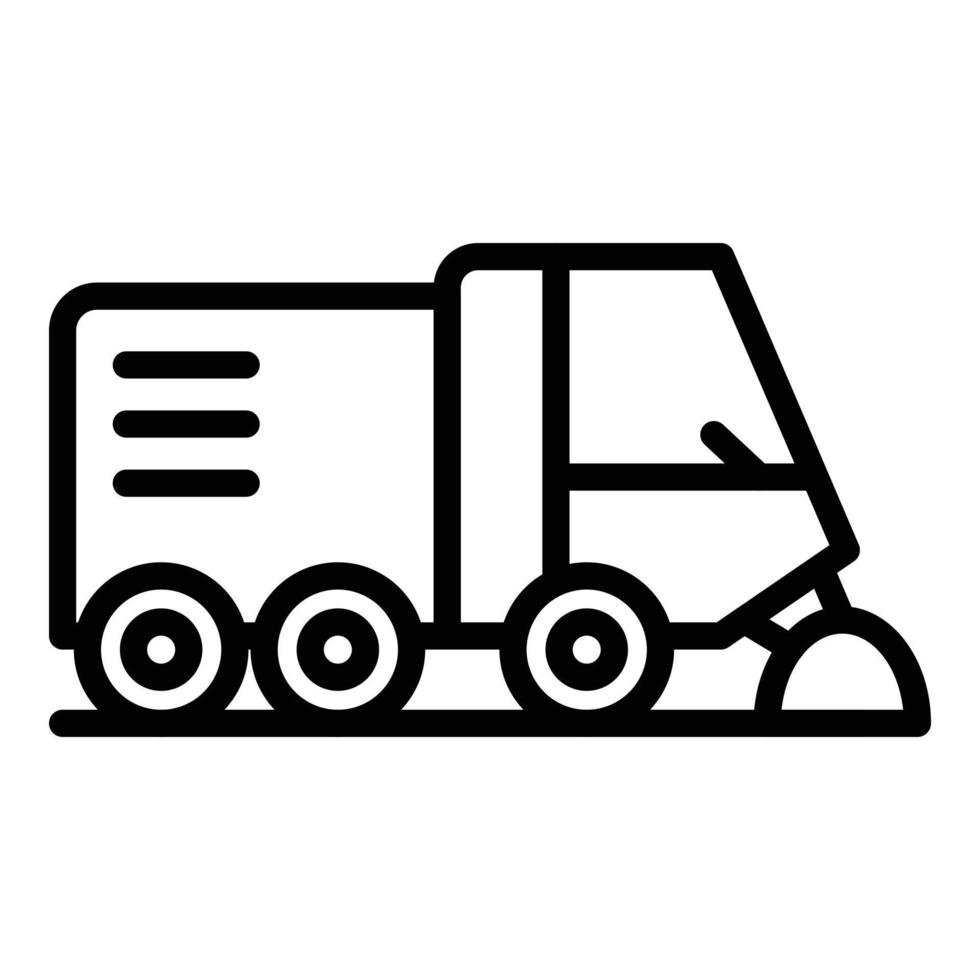 vector de contorno de icono de camión de aguas residuales. carretera