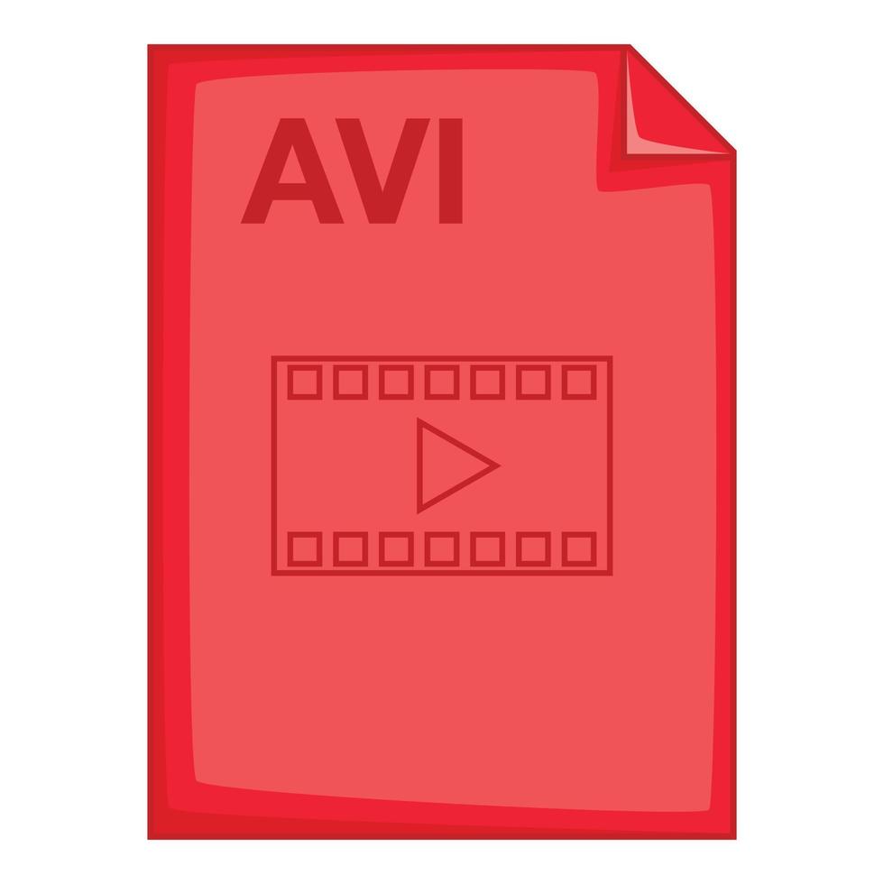 AVI file icon, cartoon style vector