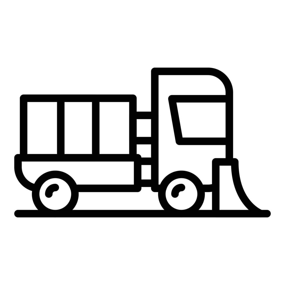 Cleanliness sweeper icon outline vector. Road truck vector