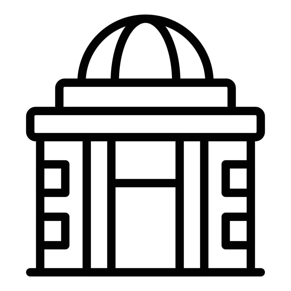 vector de contorno de icono de mezquita de ciudad. punto de referencia del paisaje urbano