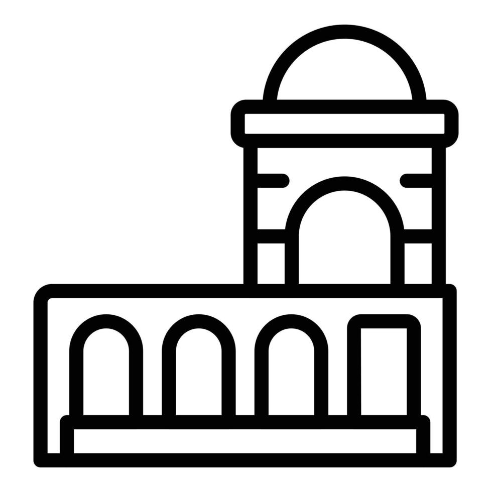 vector de contorno de icono de edificio de rabat. edificio de áfrica