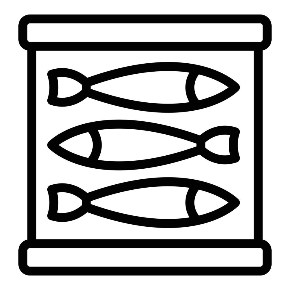 Herring tin can icon outline vector. Oil food vector