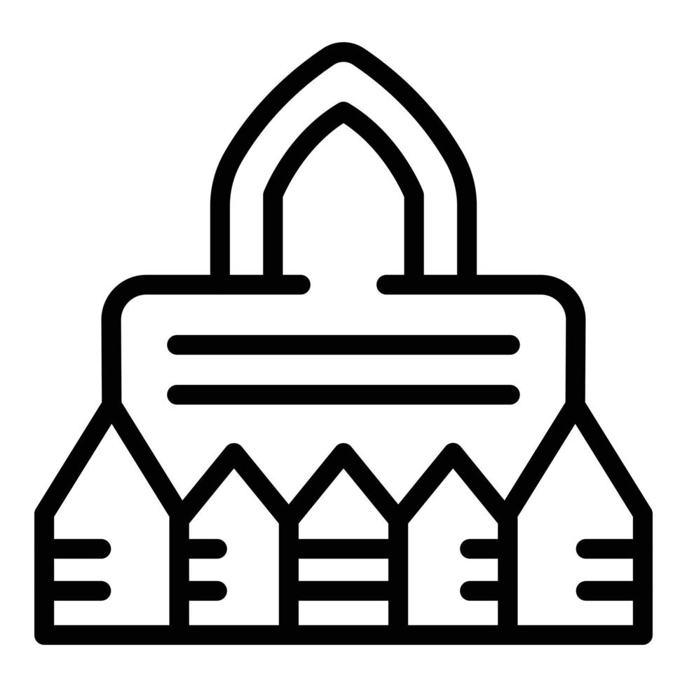 vector de contorno de icono de monumento de celebración. edificio de myanmar