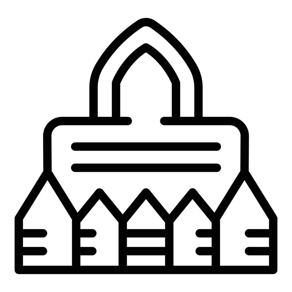 Celebration monument icon outline vector. Myanmar building vector