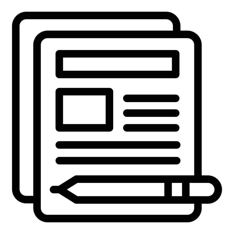 Write report icon outline vector. Top team vector