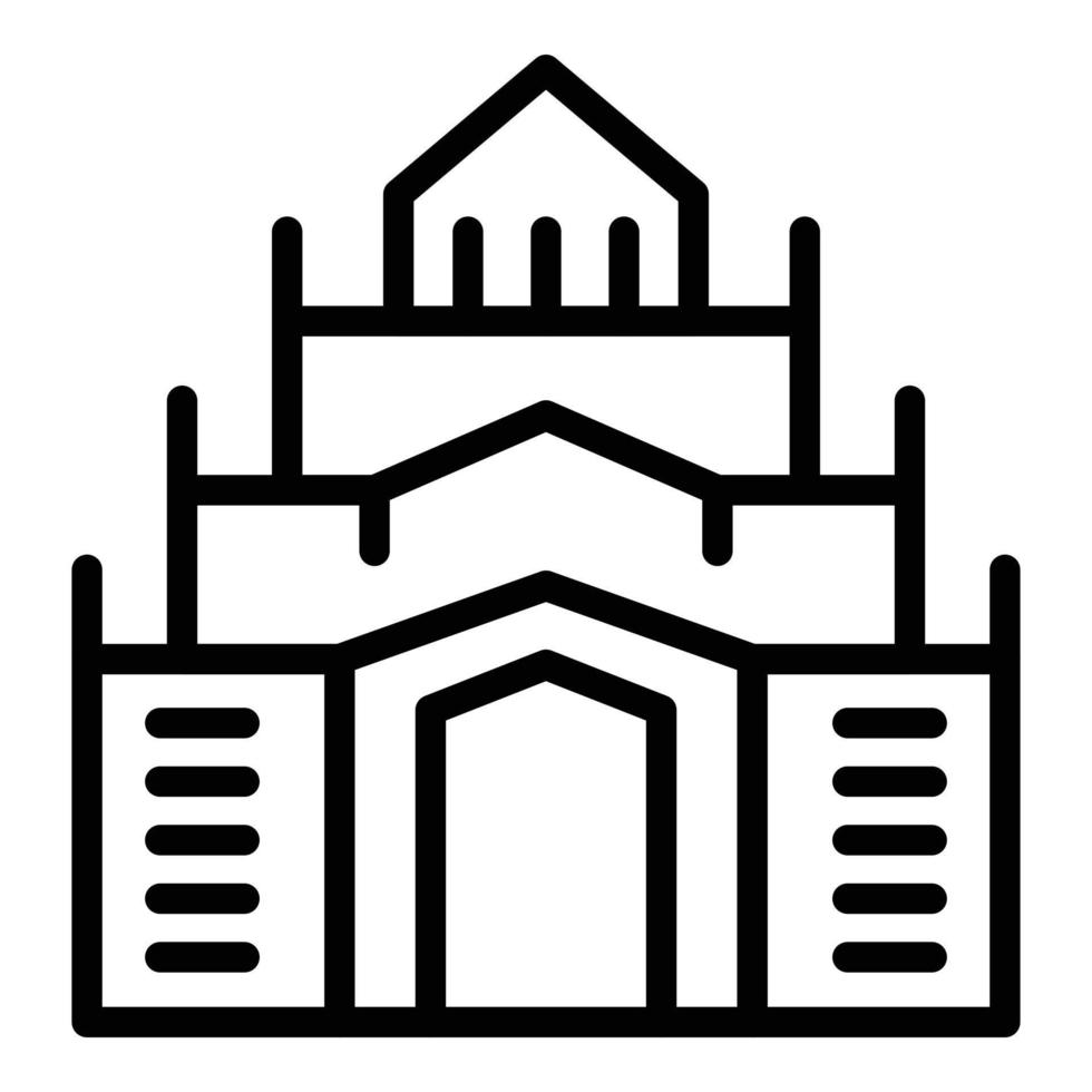 Union building icon outline vector. Myanmar day vector