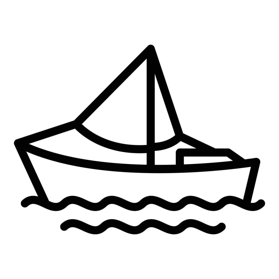 Sea boat icon outline vector. Map tour vector