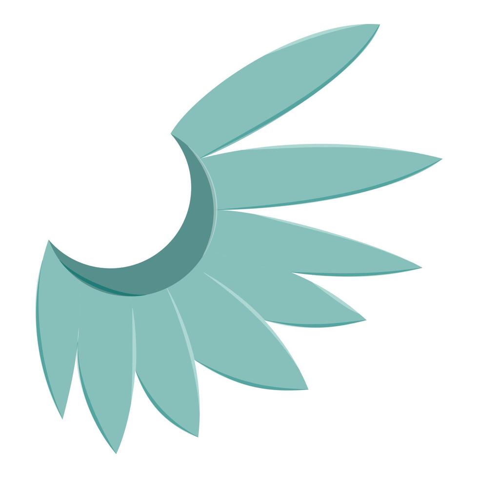 Blue wing of bird icon, cartoon style vector
