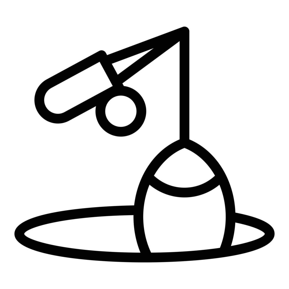 Big fish winter icon outline vector. Ice fishing vector