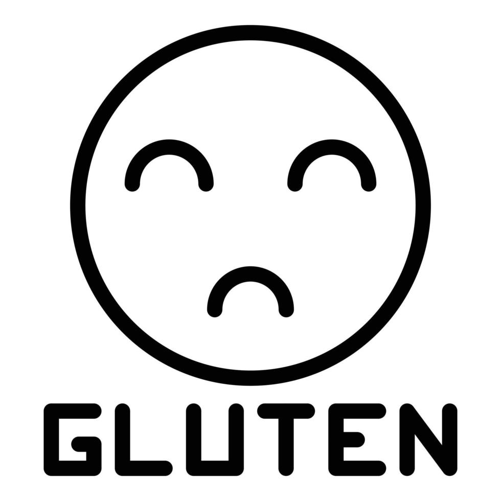 vector de contorno de icono emoji de intolerancia al gluten. comida gratis