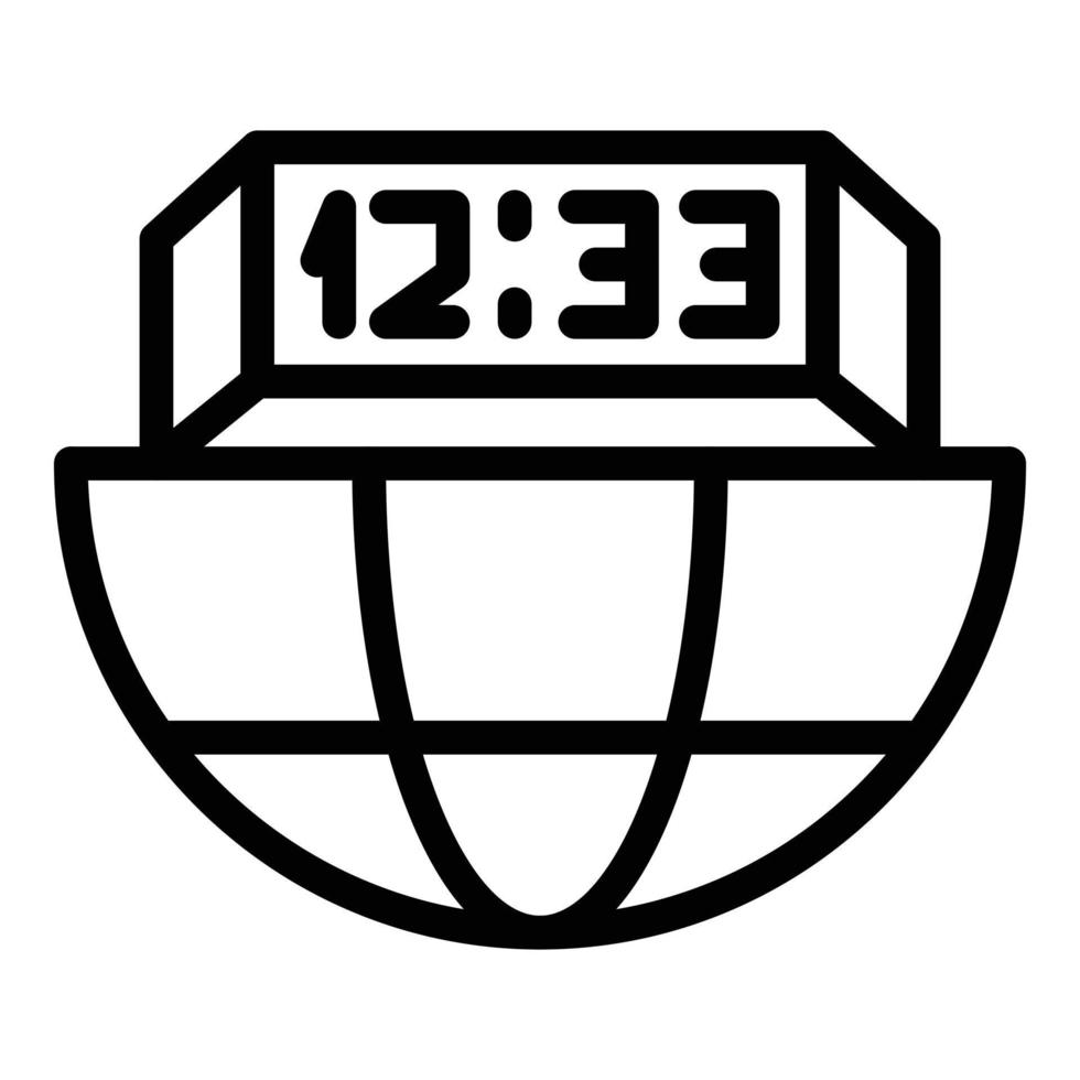 Flight time icon outline vector. World zone vector