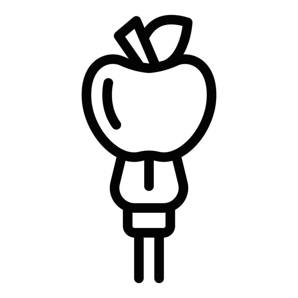 Eco vegan apple icon outline vector. Food diet vector