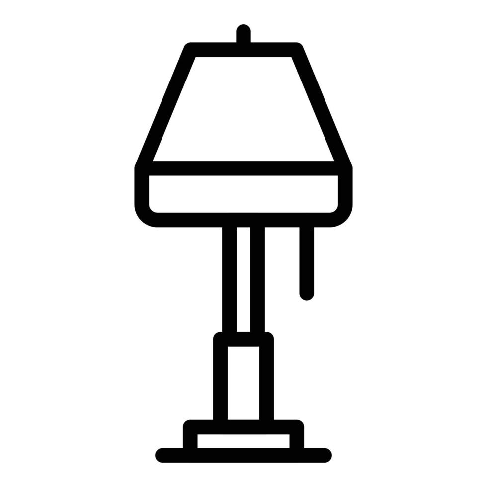vector de contorno de icono de luz de lectura. soporte de lámpara