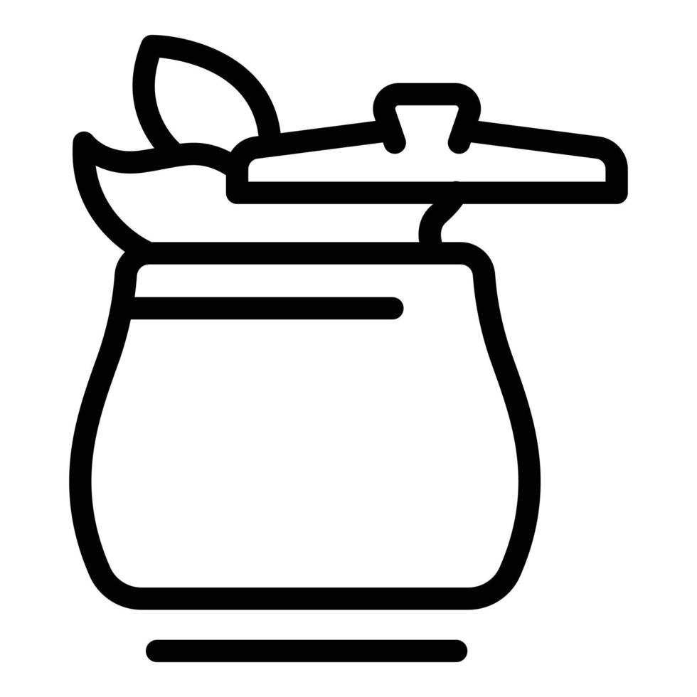 Vegan soup icon outline vector. Food diet vector
