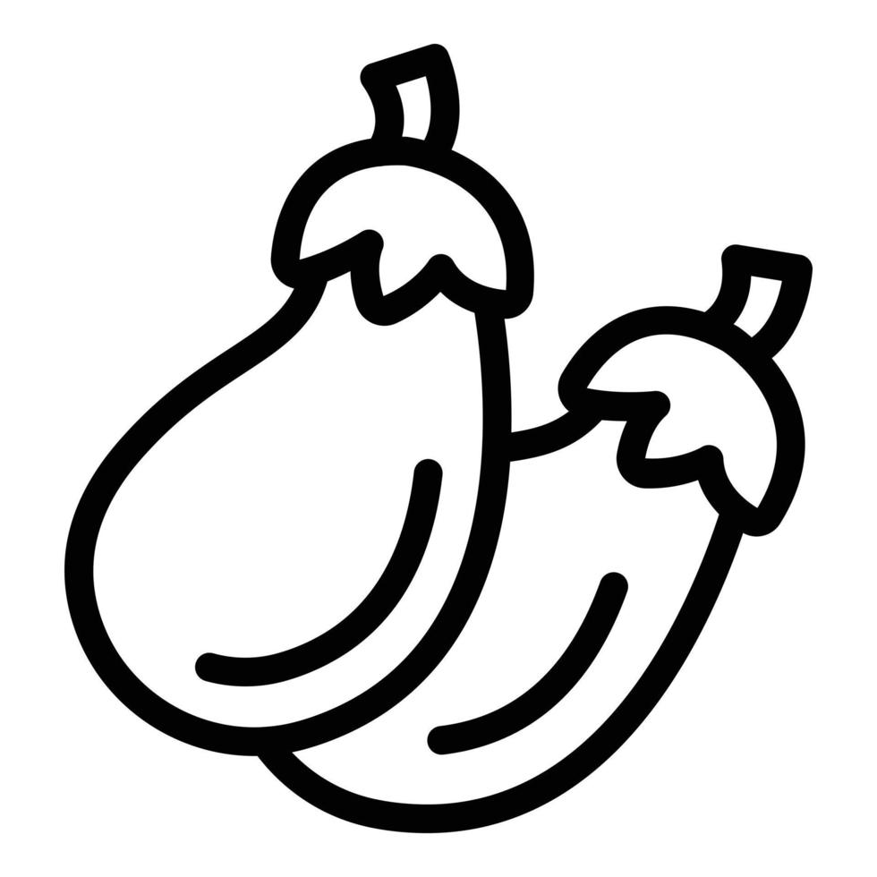 Eggplant dinner icon outline vector. Diet food vector