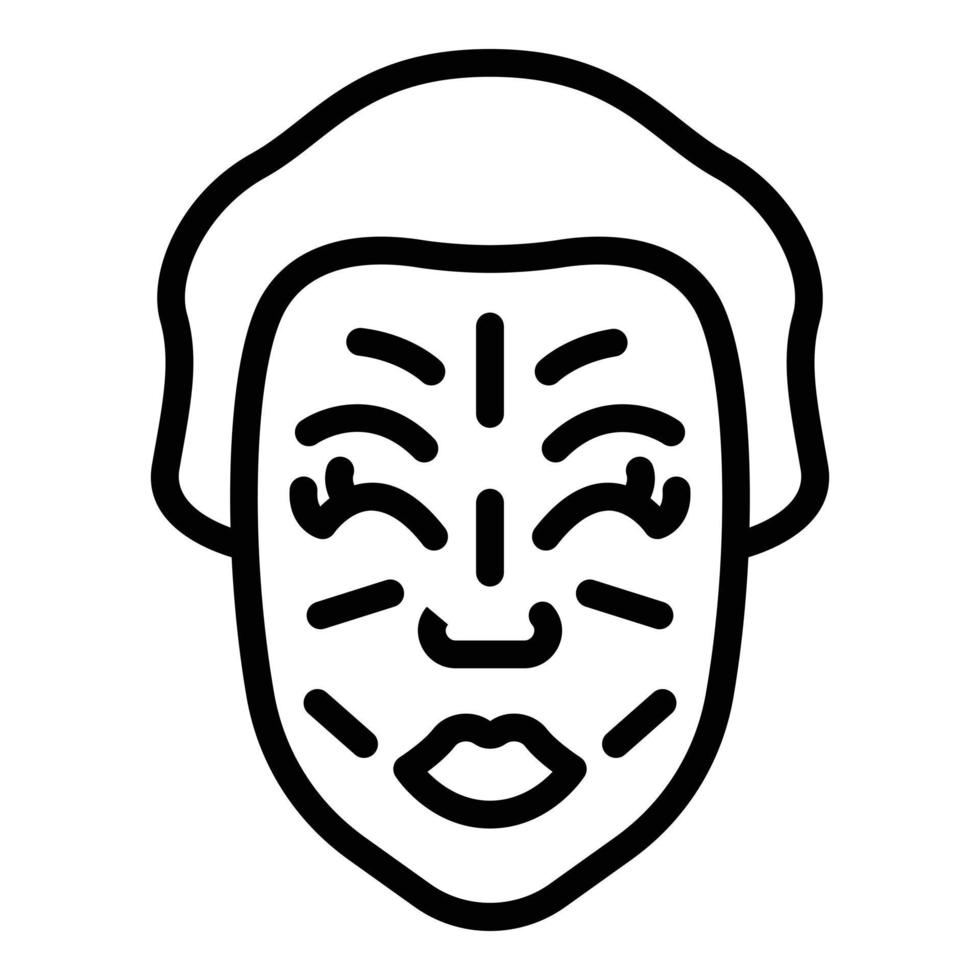 vector de contorno de icono de cuidado de la piel de masaje. belleza facial