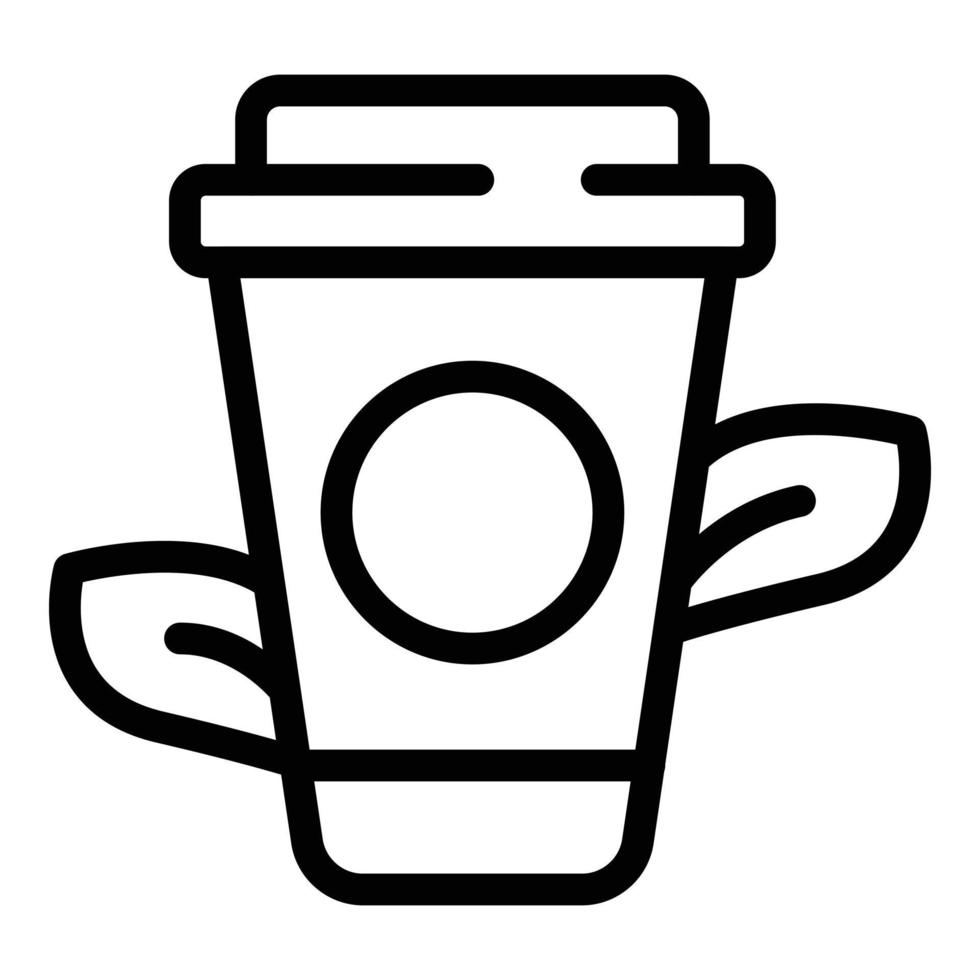 vector de contorno de icono de taza de café para llevar. dieta alimentaria