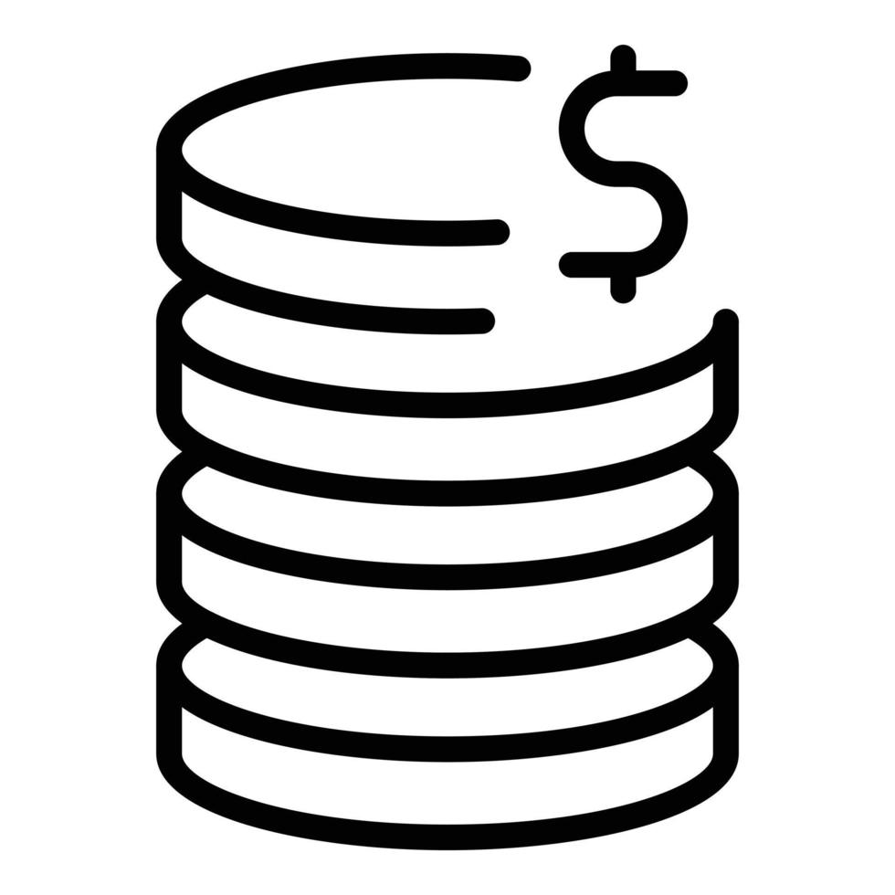 Loan coin stack icon outline vector. Business bank vector