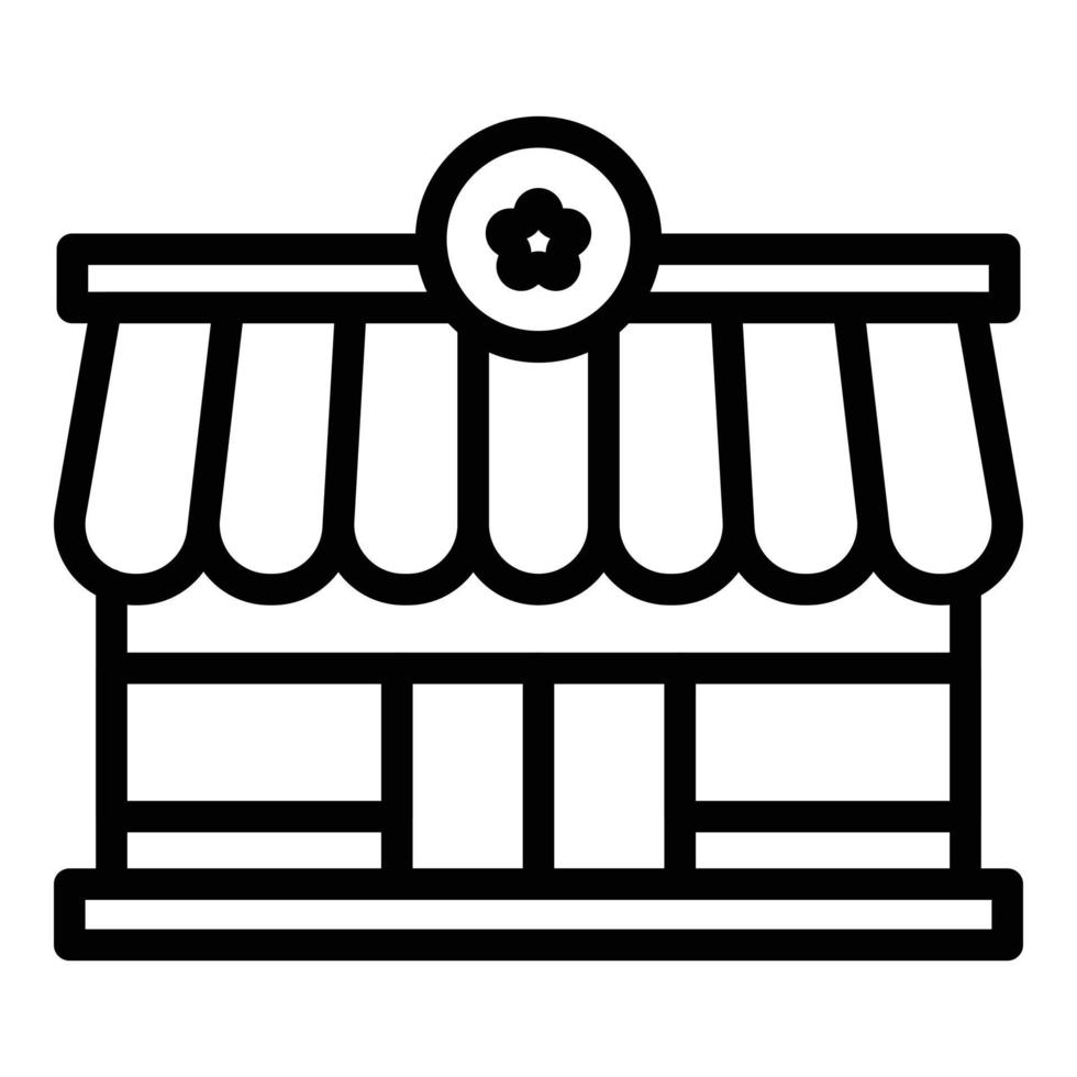 vector de contorno de icono de restaurante callejero. tienda de comida