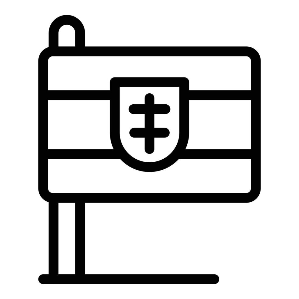 Croatia flag icon outline vector. Skyline town vector