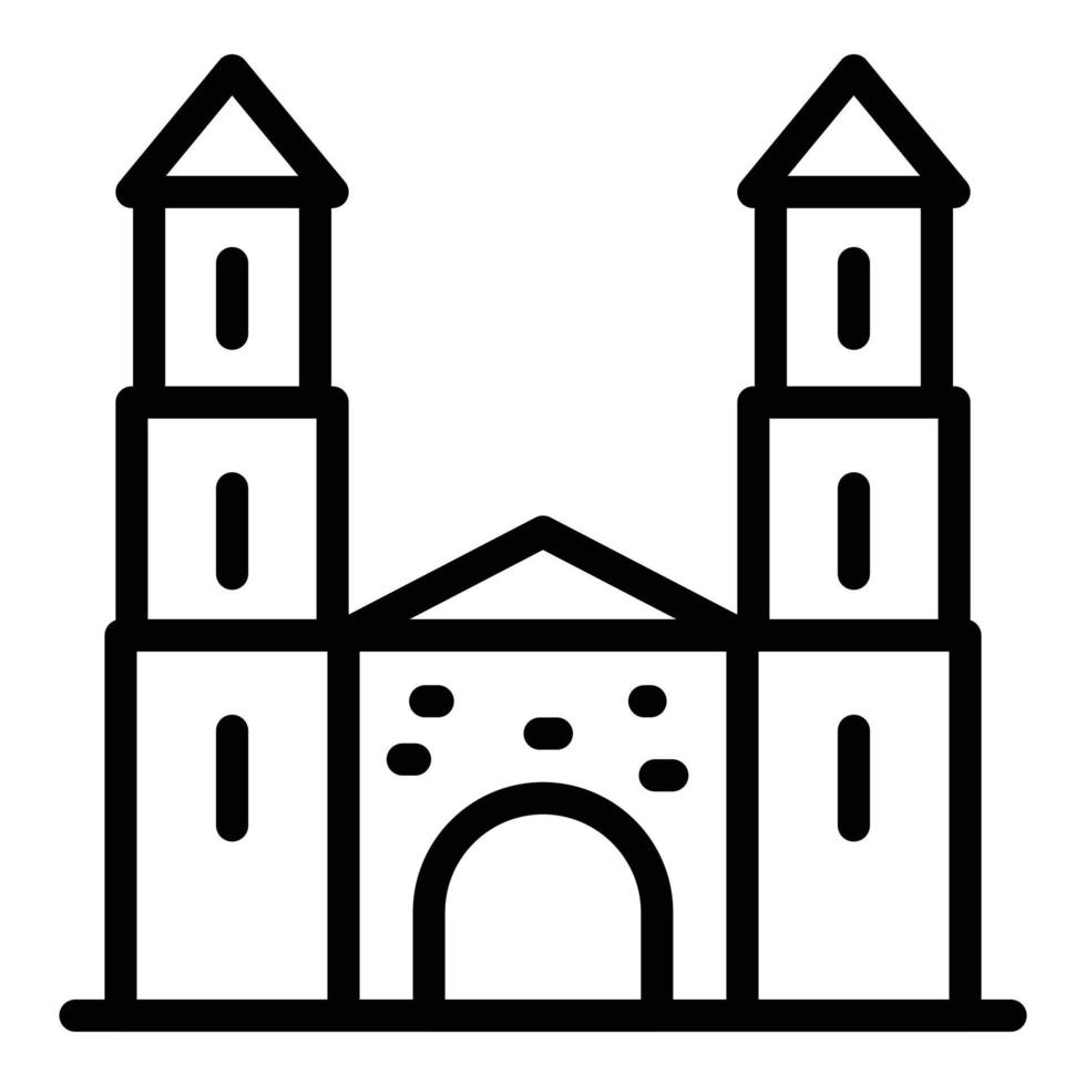 Montenegro landscape icon outline vector. Architecture tour vector