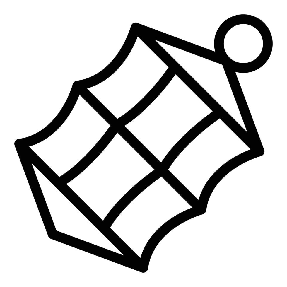 Ice fishing net icon outline vector. Winter lake vector