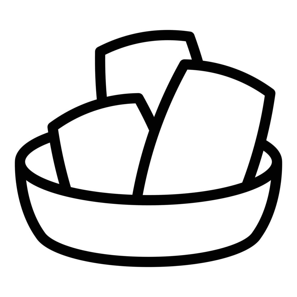 vector de contorno de icono de producto frito. comida de pollo