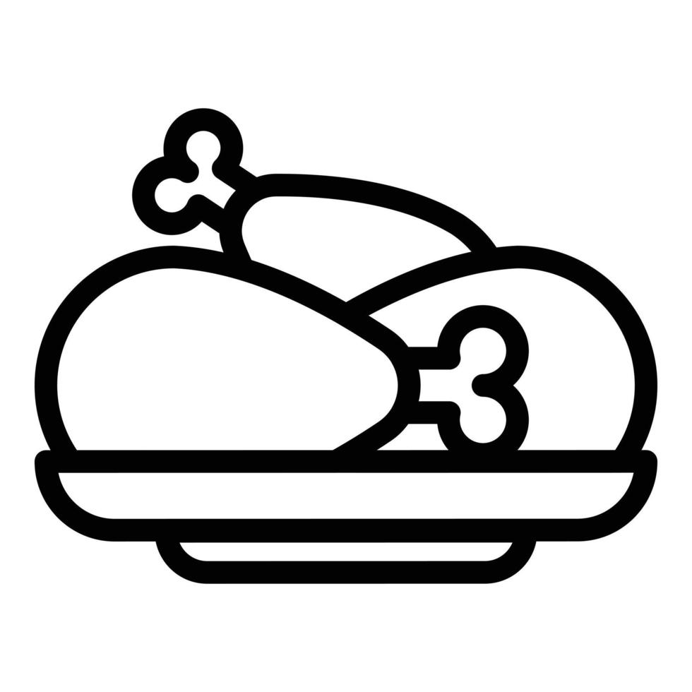American chicken icon outline vector. Crispy food vector