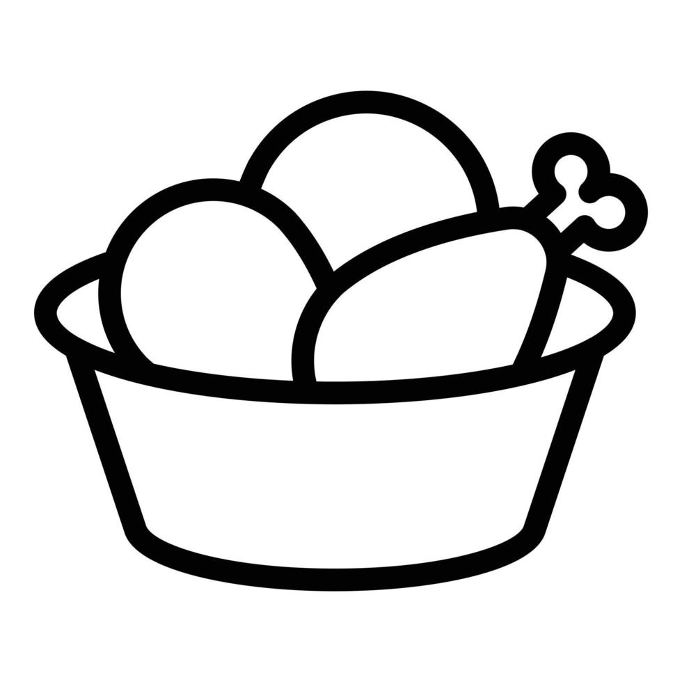 Chicken box icon outline vector. Nugget food vector