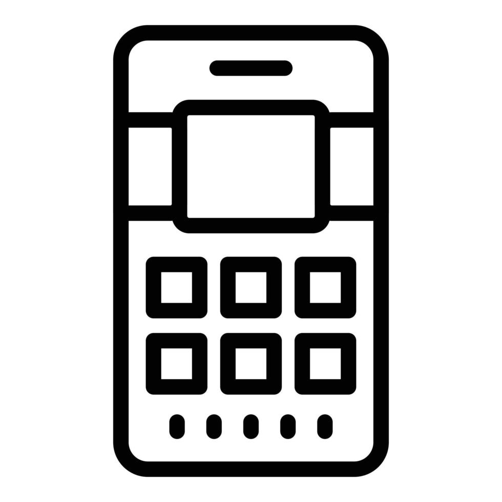 Web phone app icon outline vector. Internet cellphone vector