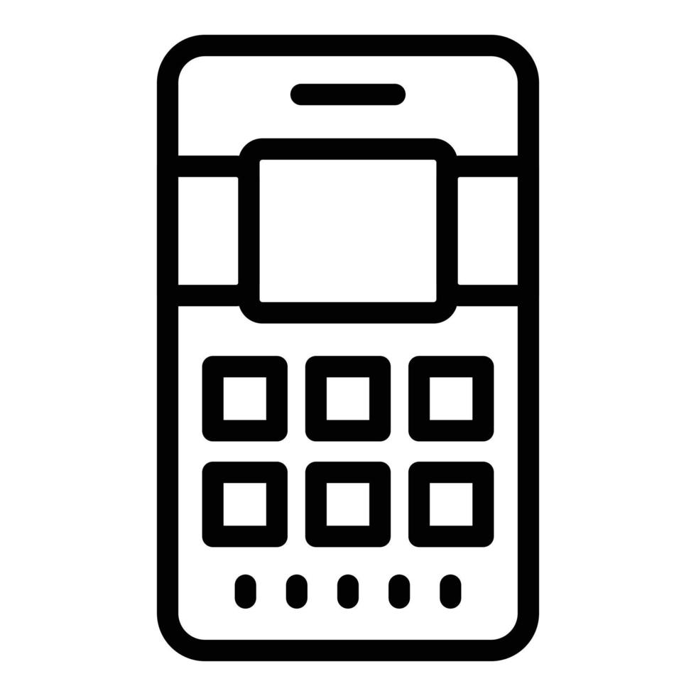 Web phone app icon outline vector. Internet cellphone vector