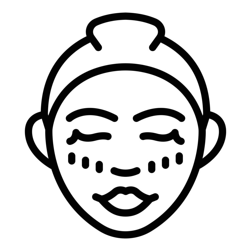 vector de contorno de icono de masaje facial sérico. belleza de la piel