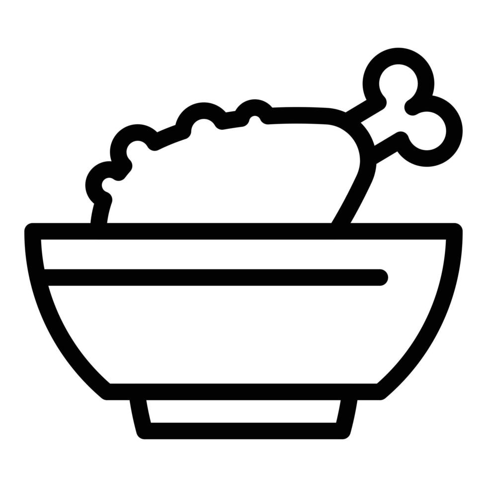 Chicken bowl icon outline vector. Nugget food vector