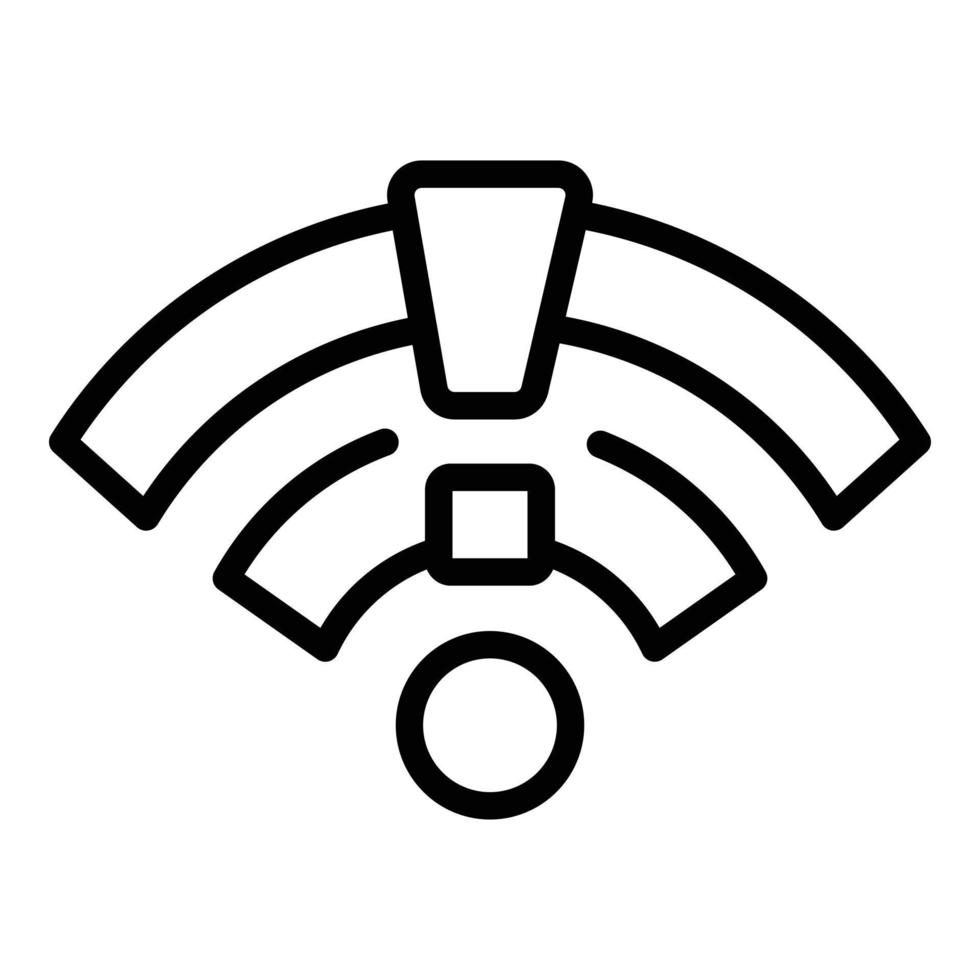vector de contorno de icono de conexión perdida wifi. error de