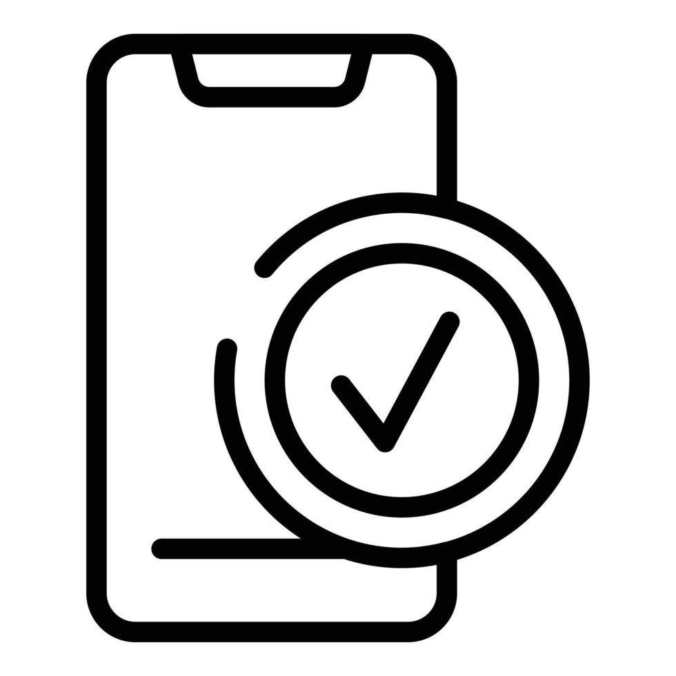 Approved phone app icon outline vector. Screen element vector