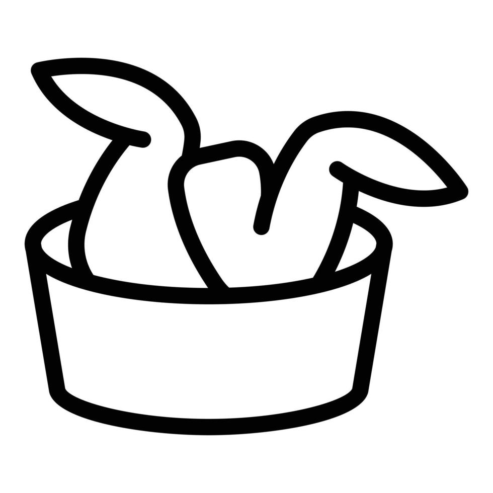 Box wings icon outline vector. Food crispy vector